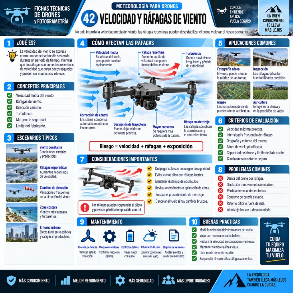 42. Velocidad y Ráfagas de Viento - Meteorología para Drones